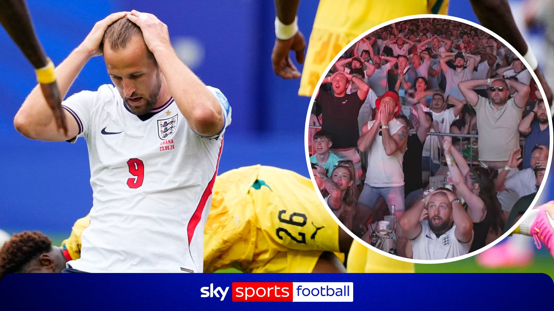 England fans stunned by Kane’s last-gasp miss against Ghana!