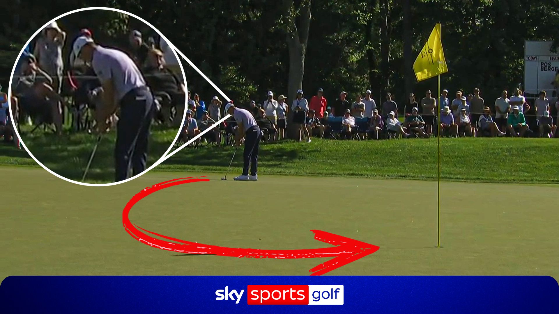 Spieth sinks UNBELIEVABLE 63ft putt facing completely the wrong way!