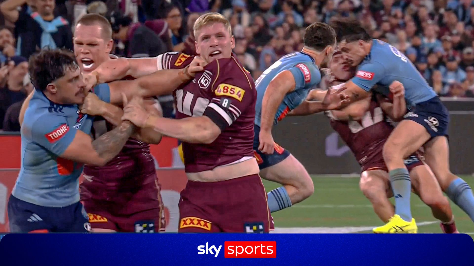 'He's been hammered!' | Tempers flare AGAIN in State of Origin after late hit!