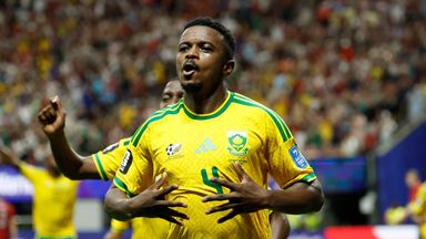 Teboho Mokoena earned South Africa their first point of the World Cup against the Czech Republic