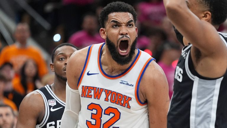 New York Knicks center Karl-Anthony Towns finished with 18 points