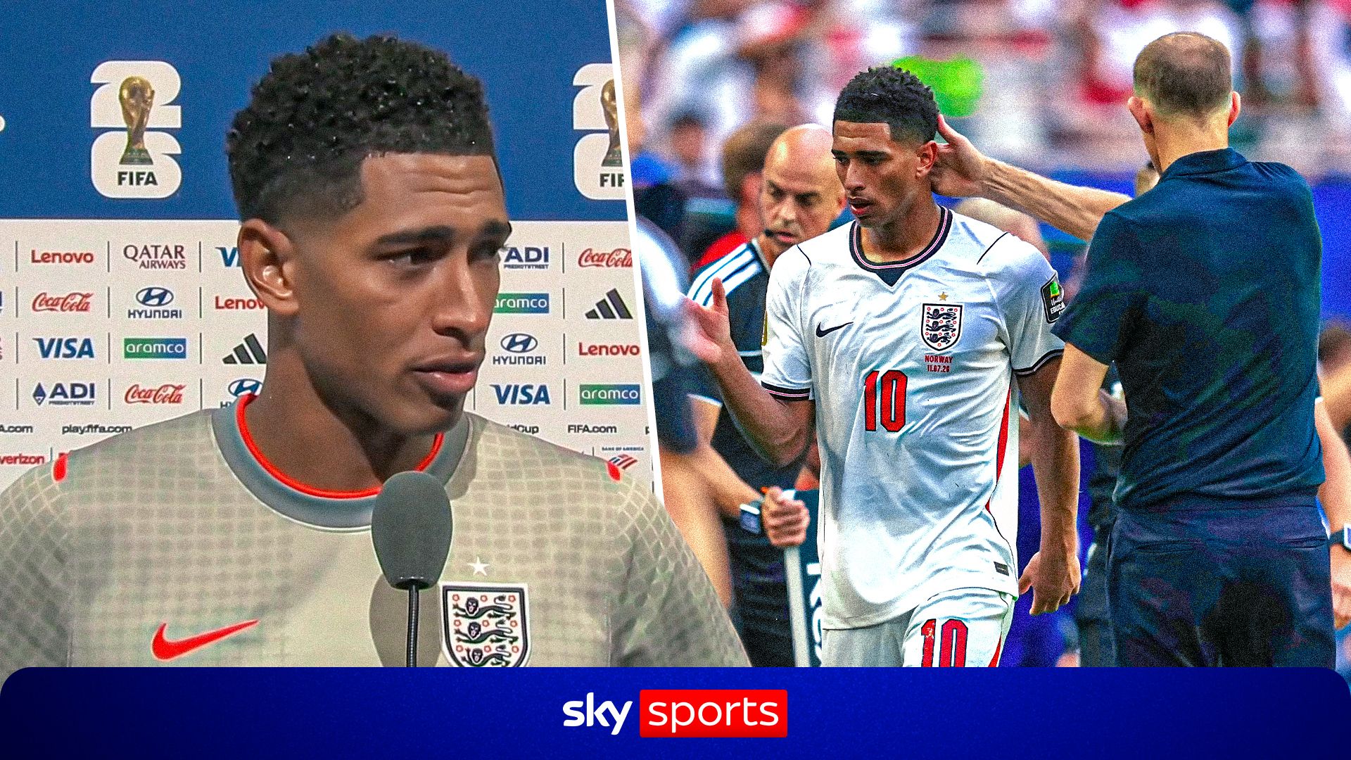 Jude Bellingham responds to Thomas Tuchel's criticism of England's performance against Norway.