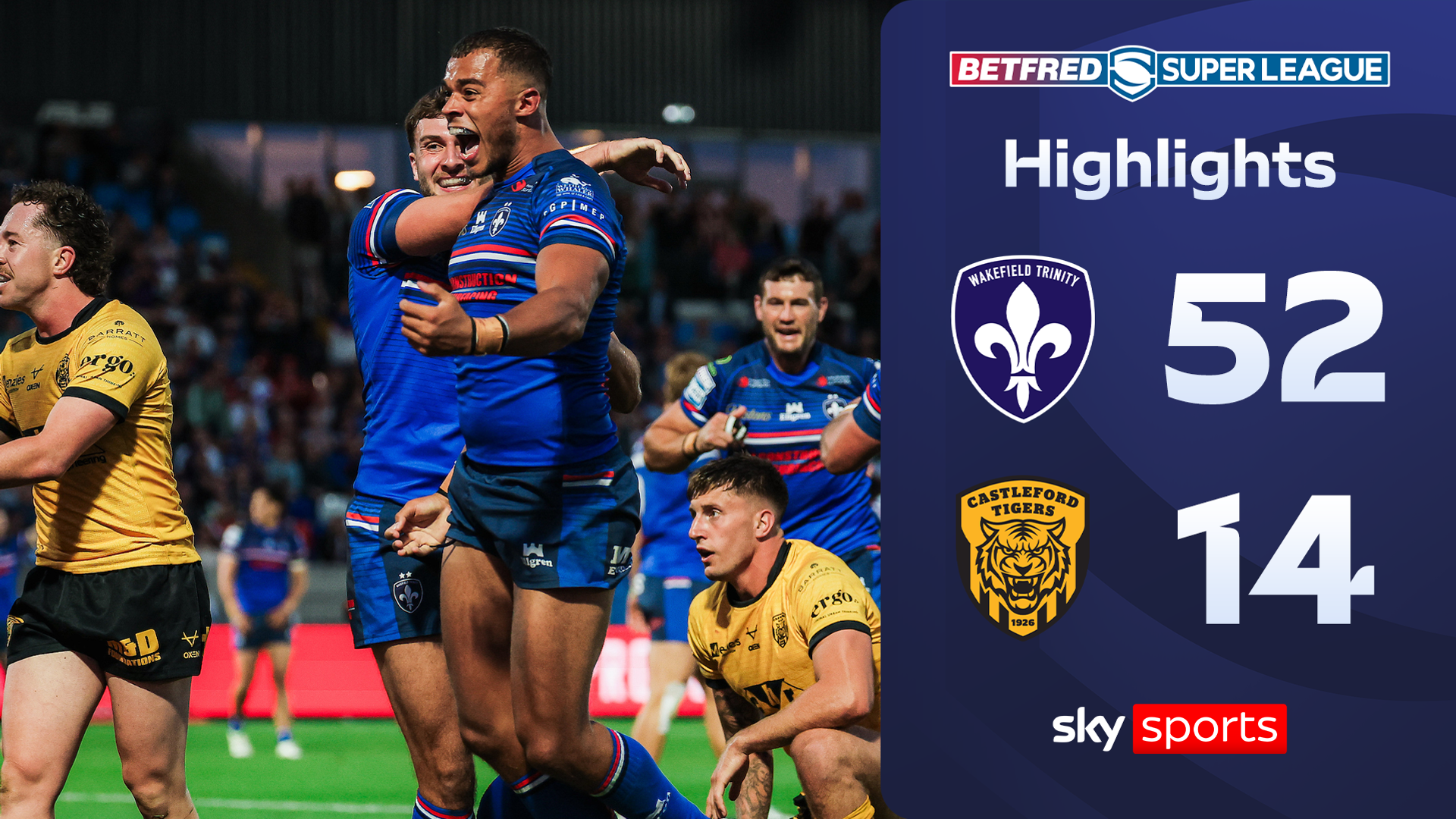 Wakefield thrash Castleford despite early red card