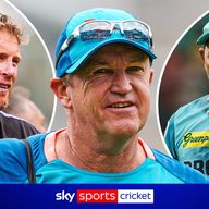 Andrew Flintoff (left), Andy Flower (centre) and Justin Langer are among the leading contenders to become England's next Test coach