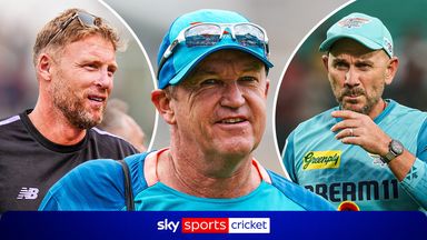 Andrew Flintoff (left), Andy Flower (centre) and Justin Langer are among the leading contenders to become England's next Test coach