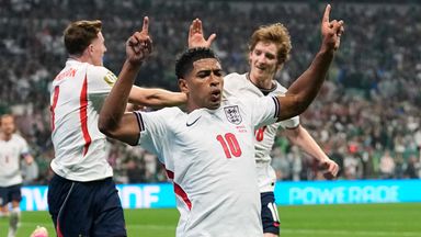 England celebrate their second goal against Mexico