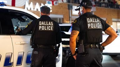 Dallas Police officers ahead of England's World Cup opener against Croatia