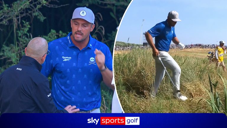 Bryson DeChambeau was given a two-shot penalty after inadvertently improving his lie in thick rough on the fifth hole at The Open