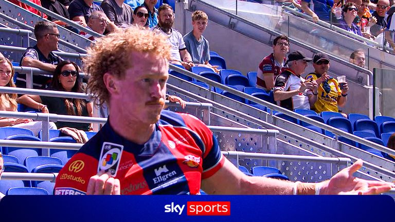 Lachlan Walmsley used acrobatics to convert a fantastic try in the corner and then produced a unique card celebration from his sock
