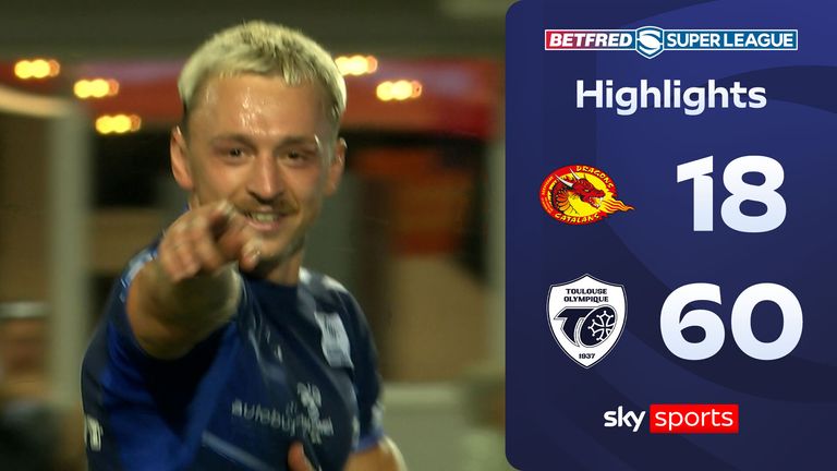 Toulouse romped to a 10-try mauling of Catalans Dragons as they had their best ever night in the Super League.