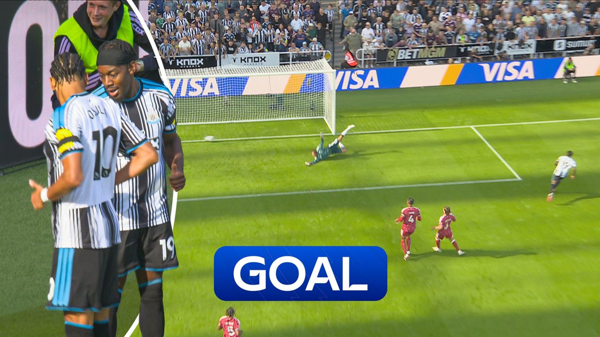 'Brilliant finish!' Elanga puts Newcastle ahead inside FIVE minutes