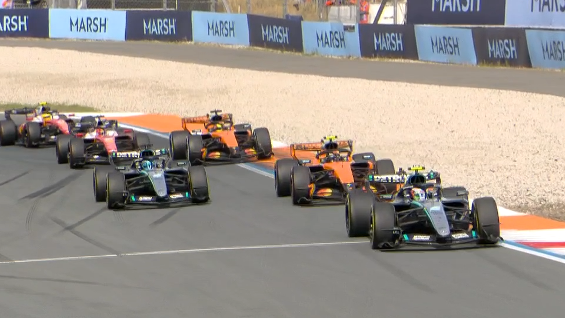 Dutch GP: Antonelli takes lead from Norris at restart after Verstappen crash LIVE!