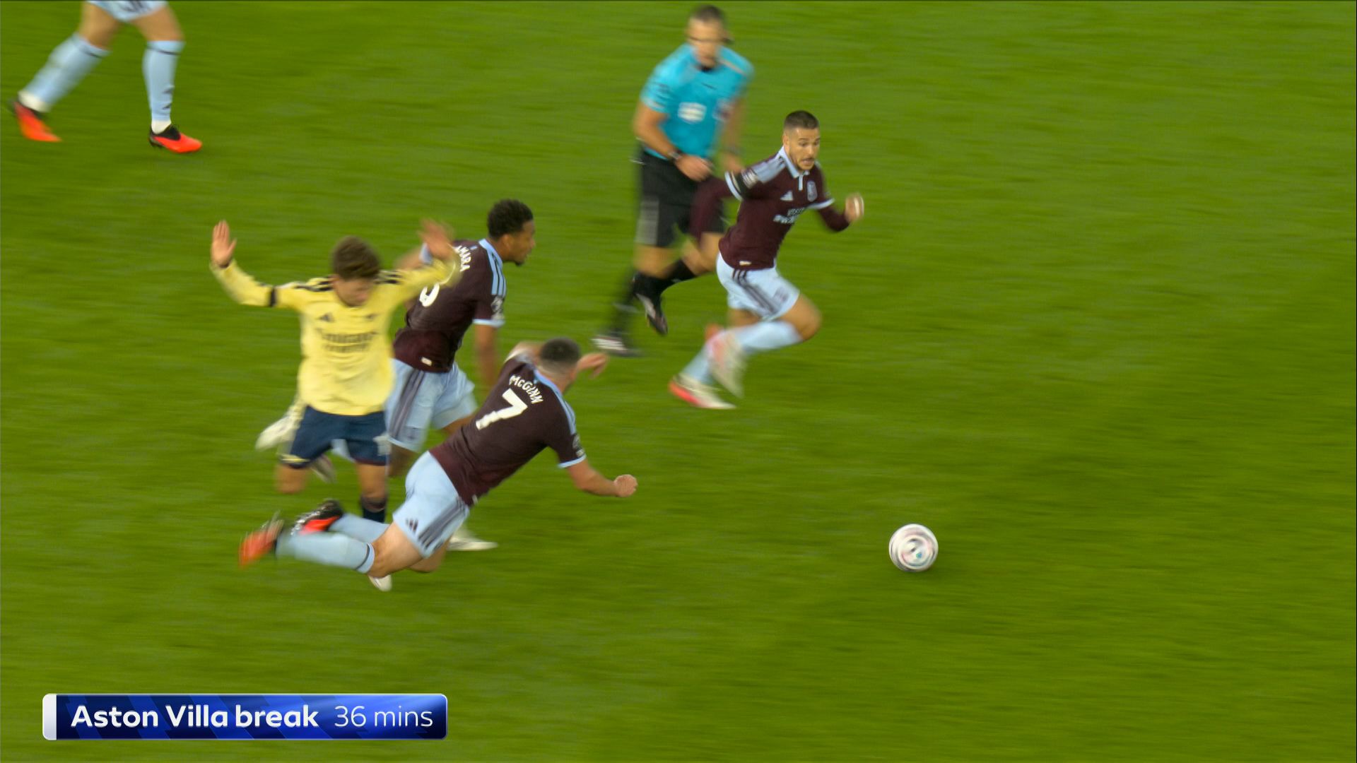 Was Tzolis lucky escape a second yellow card during Villa counter?
