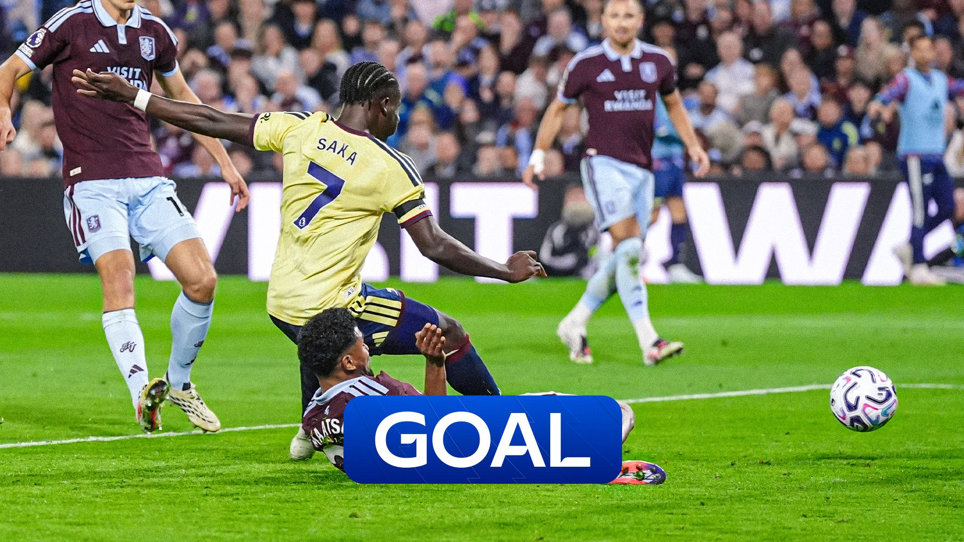 Saka slides in Arsenal winner at Villa