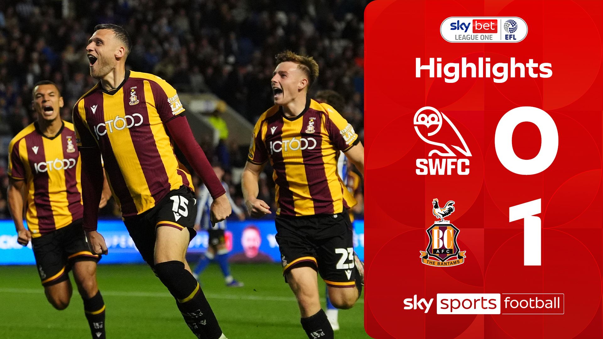 Bradford edge Yorkshire neighbours Sheffield Wednesday 