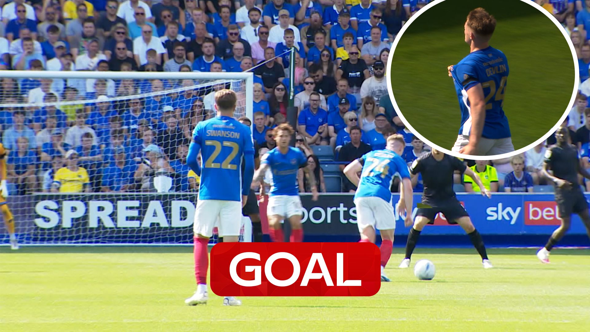 'Look at that!' | Devlin hits rocket to give Pompey the lead against QPR 