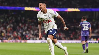 Savio celebrates after scoring on Tottenham debut