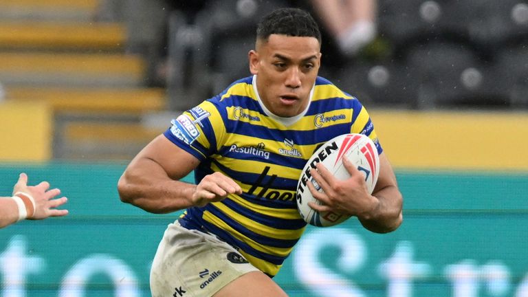 Warrington's Albert Hopoate in action