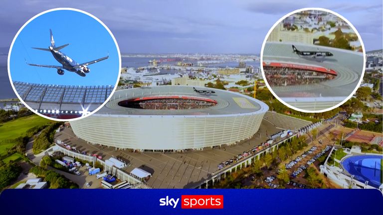 Two planes were involved in a very close call doing a flyover before South Africa and New Zealand's Test in Cape Town