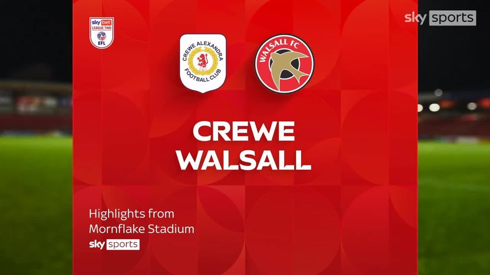 Crewe 2-2 Walsall 