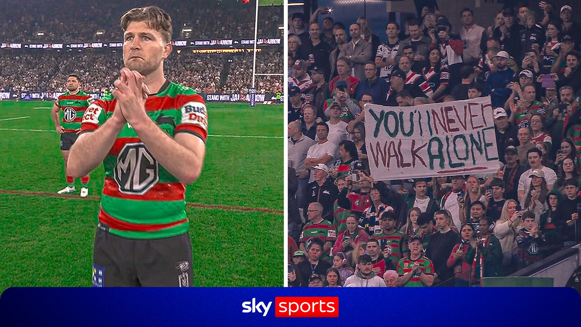 Emotional Arrow leads out Rabbitohs for final time after MND diagnosis