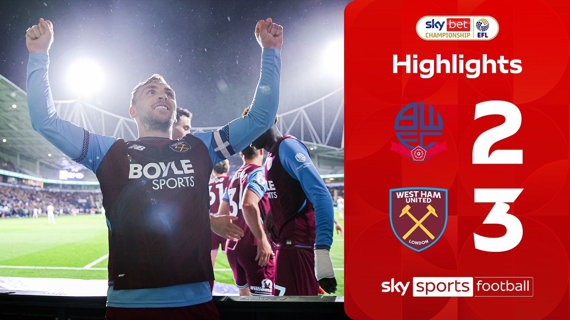 Bowen brace inspires West Ham to late win