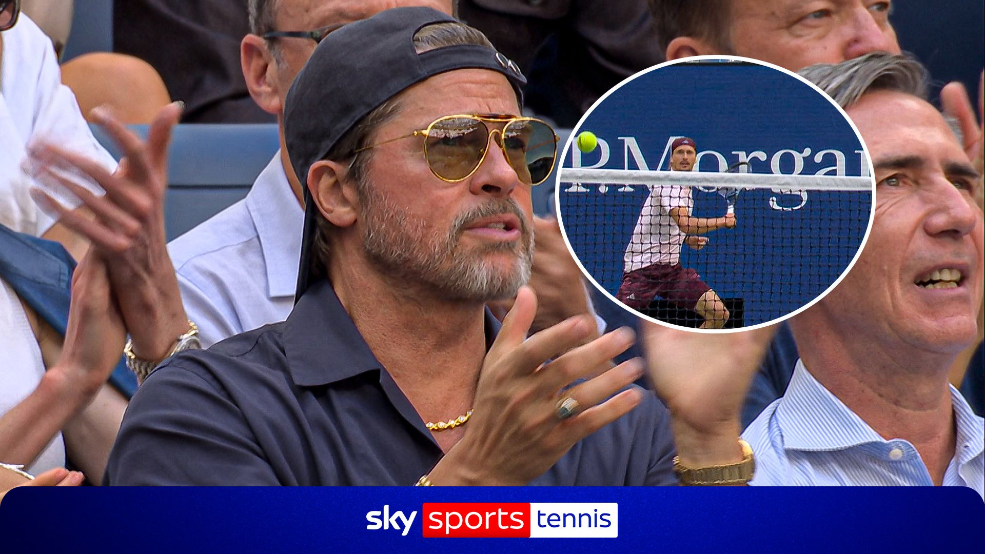 Brad Pitt reacts to sensational Zverev winner