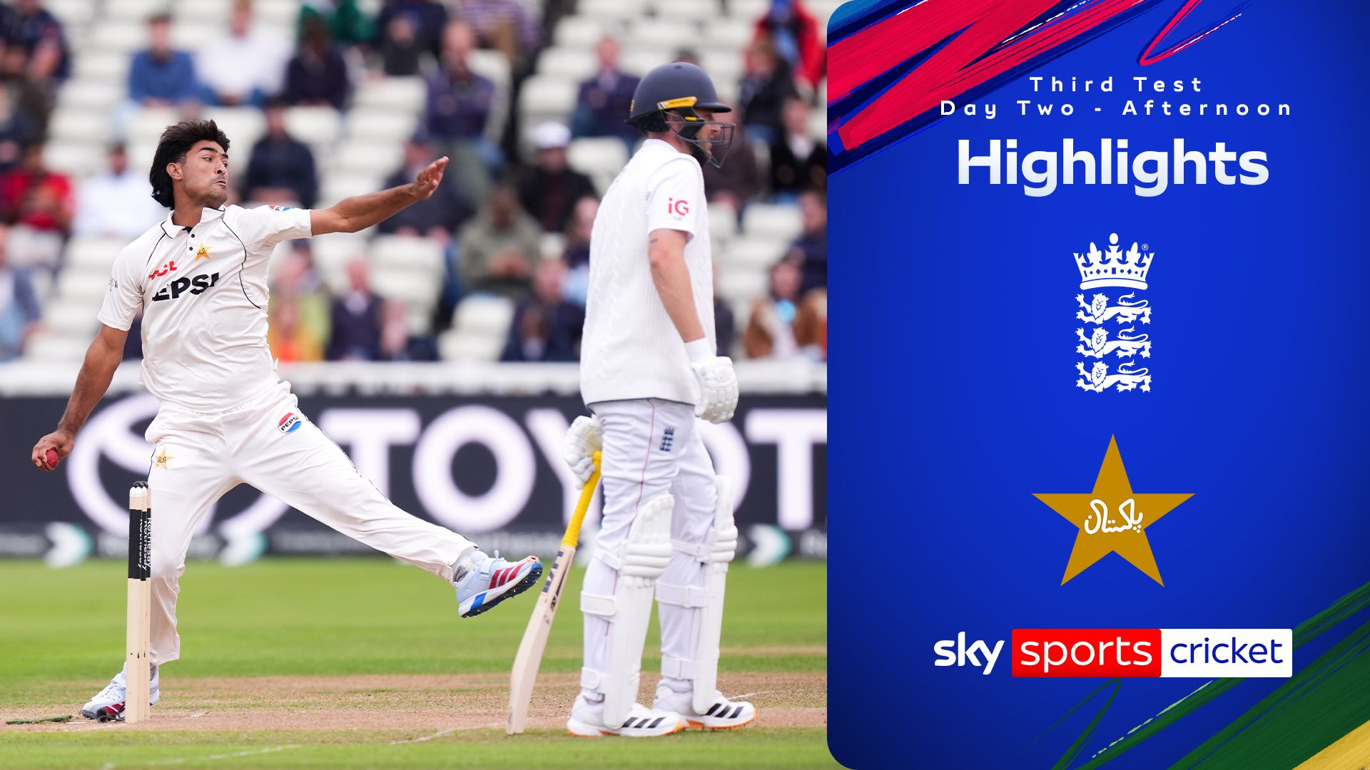 Highlights of day two of the third Test between England and Pakistan at Edgbaston.