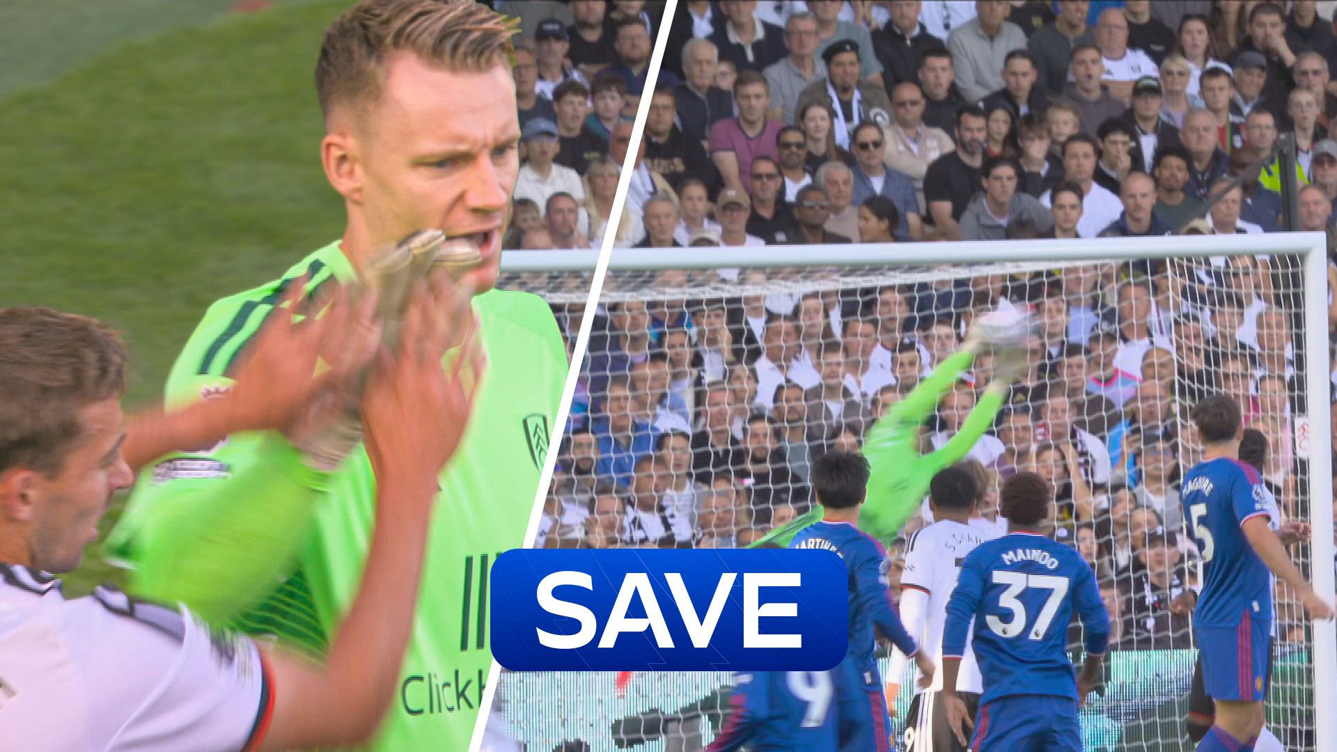 What a strike! But Leno denies Martinez with a great save