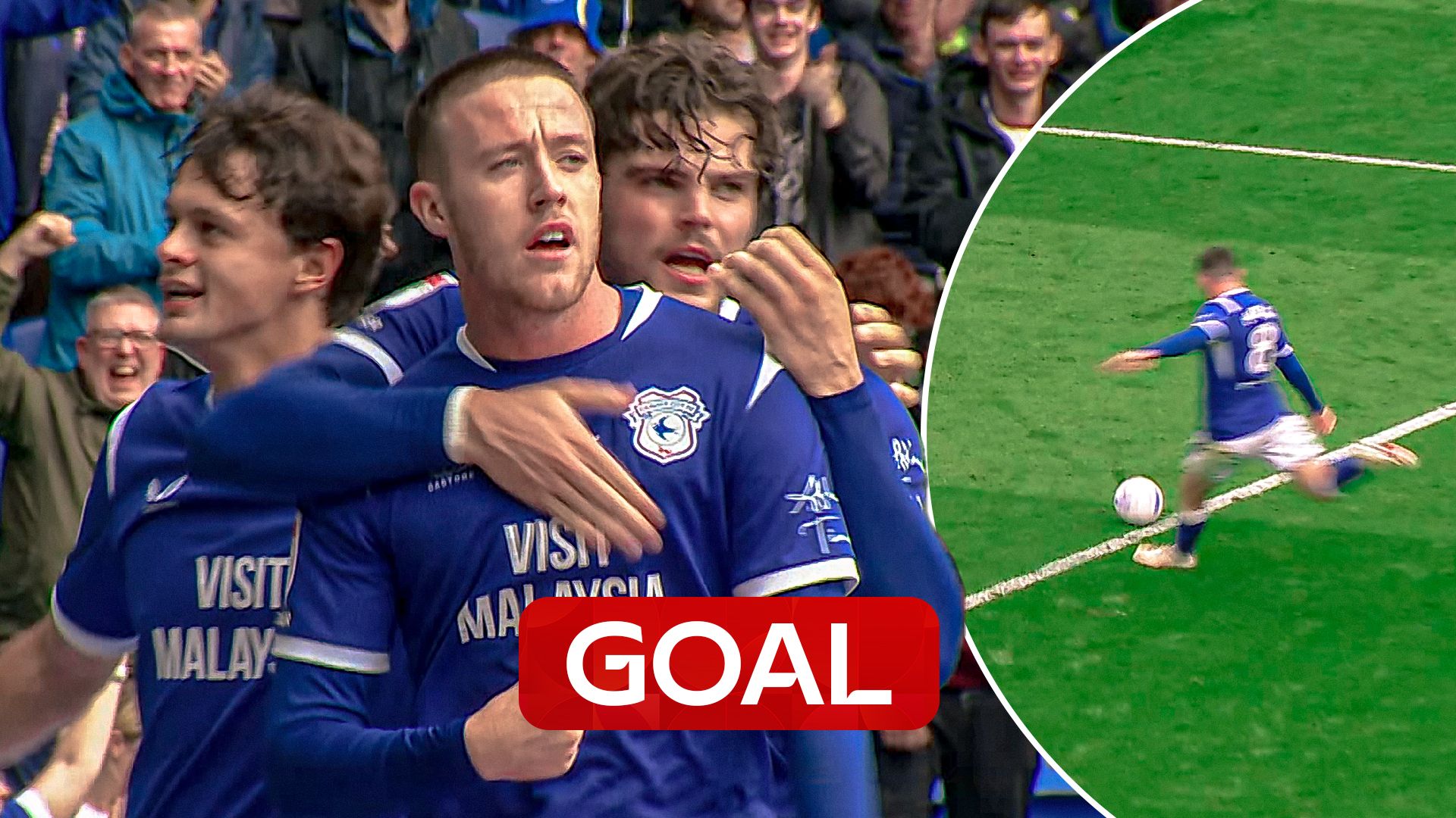 Moylan blasts home brilliant third goal for Cardiff!