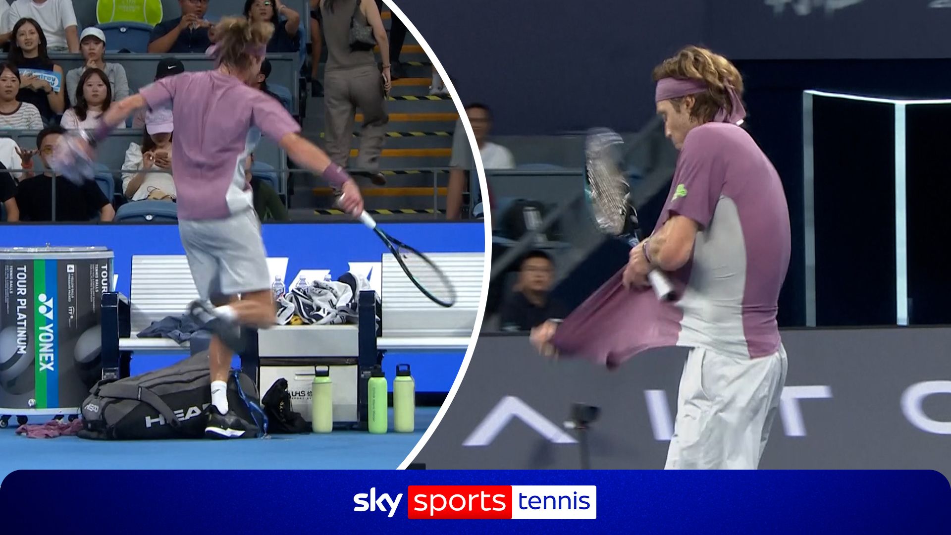 Shirt rip & kicking chairs 😱 Rublev loses cool as opponent battles back in first set!