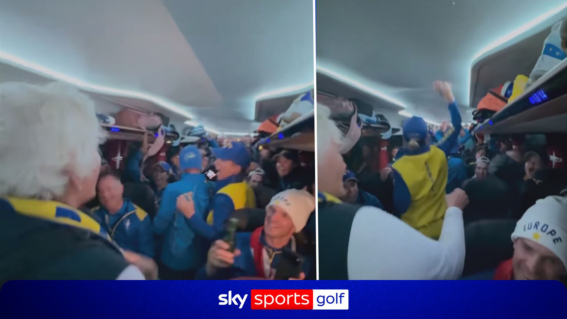 'Is anybody thirsty?!' | Laura Davies hands out drinks on Team Europe's bus!