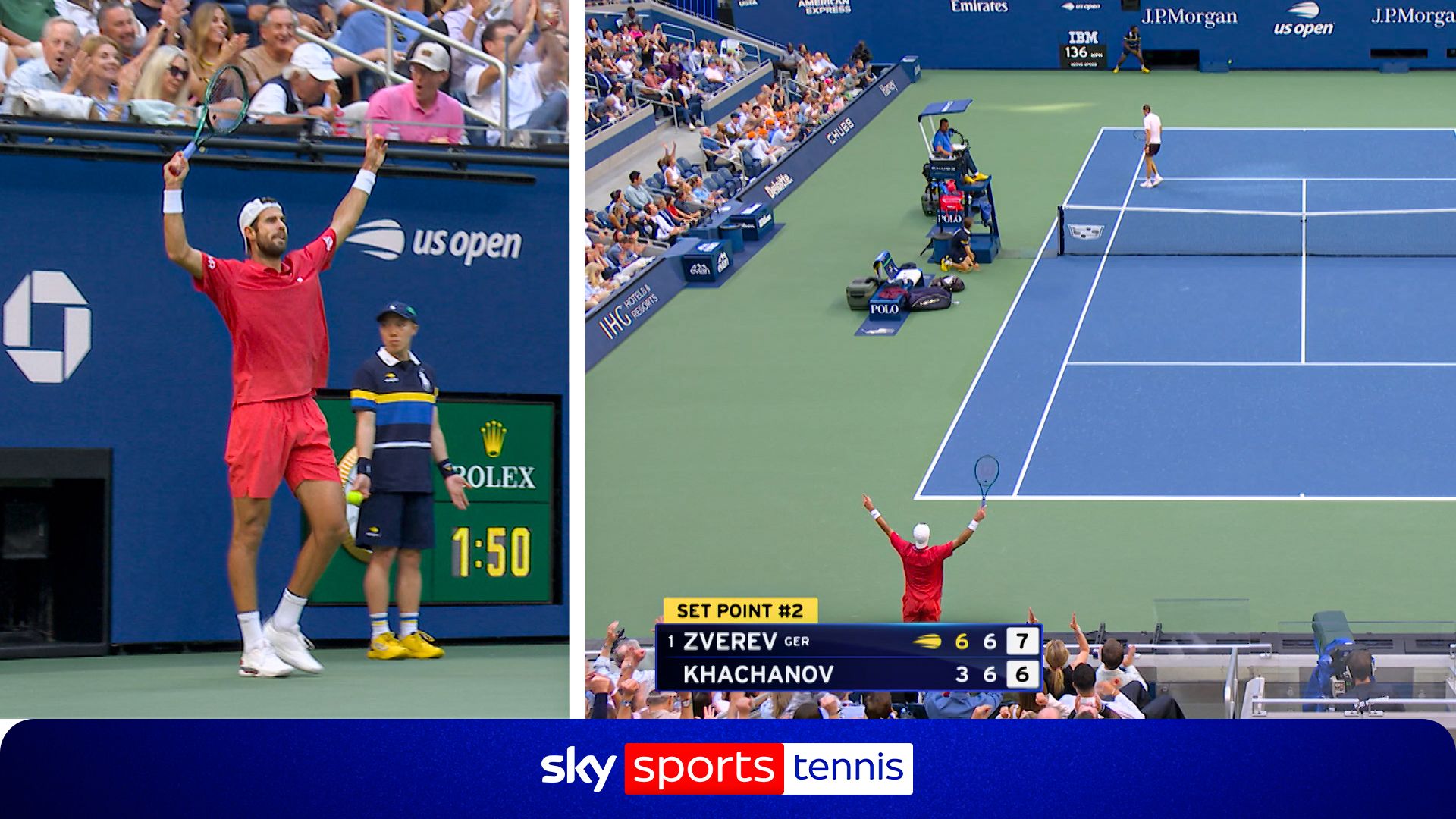 How has he won that?! Khachanov saves set point in stunning style!