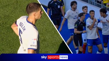 Portsmouth's game with Cardiff was halted after Krystian Bielik was involved in an incident with a Pompey fan