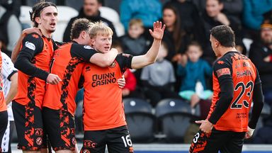 Lyall Cameron celebrates after scoring for Dundee United