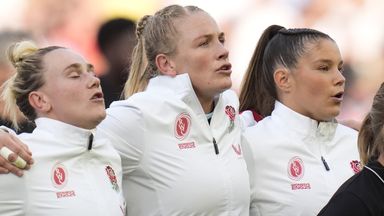 Meg Jones (left) captains England again as Alex Matthews (centre), Jess Breach (right) return to the side vs Canada 