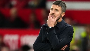 Michael Carrick looks on as Manchester United are beaten by Brighton
