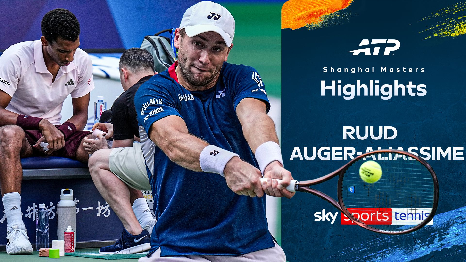 Ruud through in Shanghai after Auger-Aliassime retires with knee injury