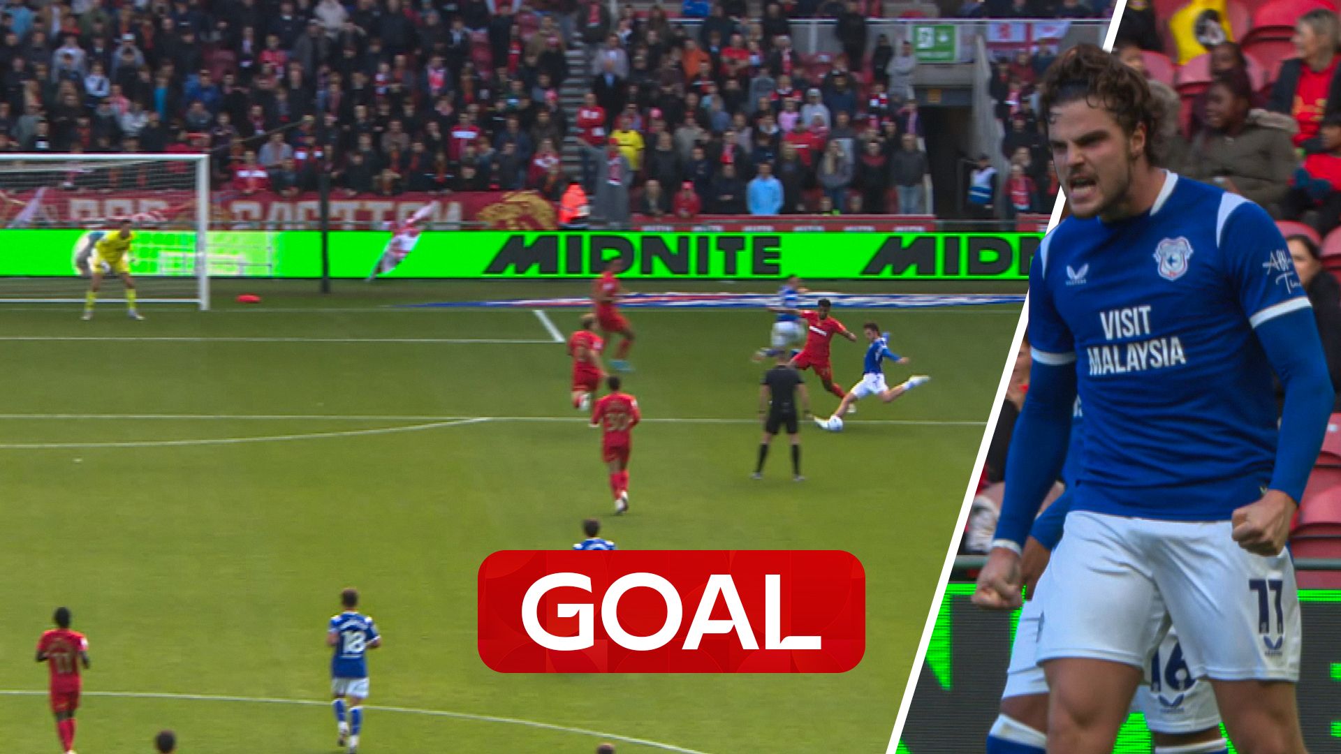 Tanner STUNNER doubles Cardiff’s lead at Middlesbrough!