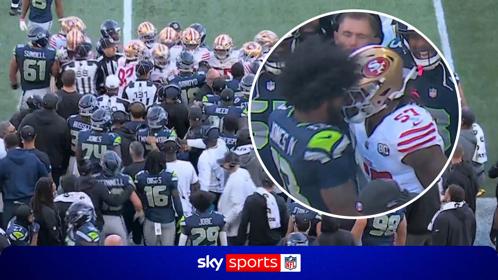 Ejected for a headbutt! Tempers flare during 49ers @ Seahawks
