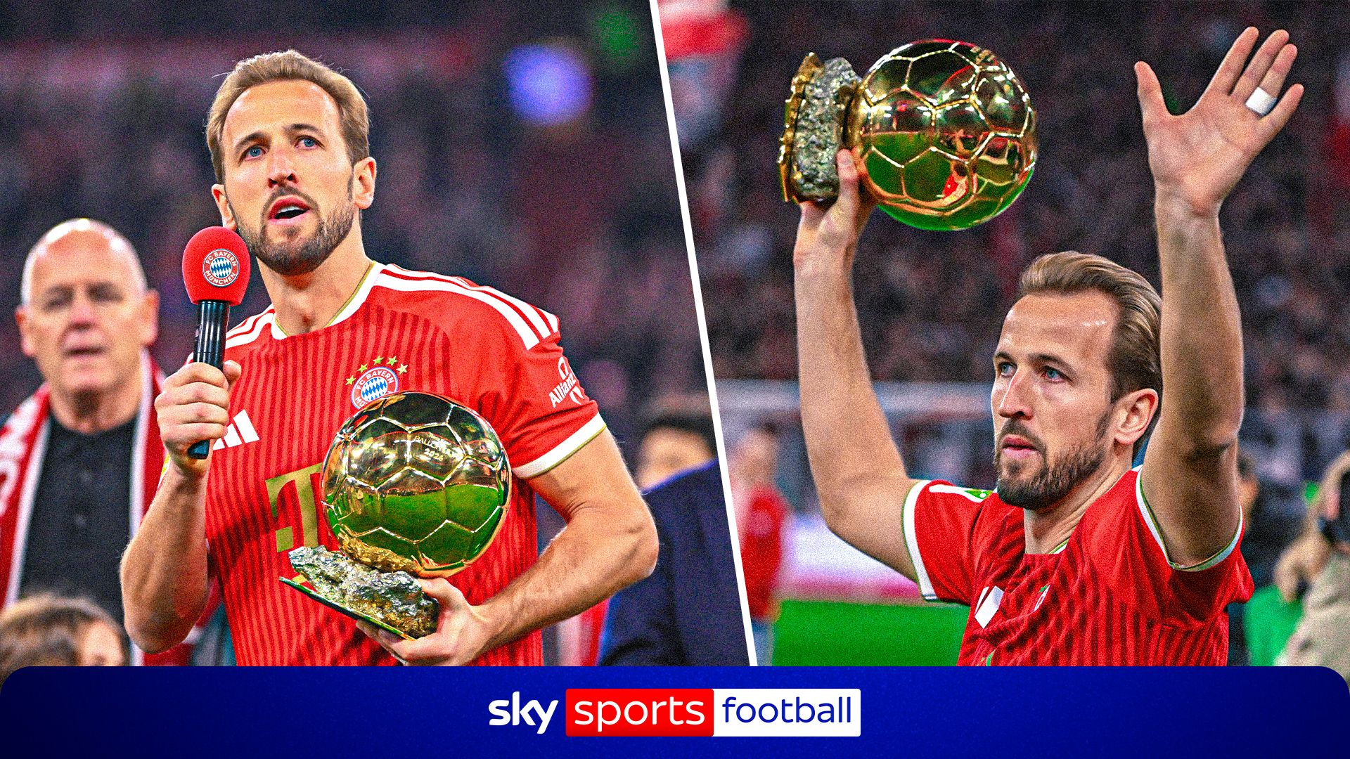 Kane, Ballon d'Or ödülünü Allianz Arena'daki Bayern taraftarlarına sundu