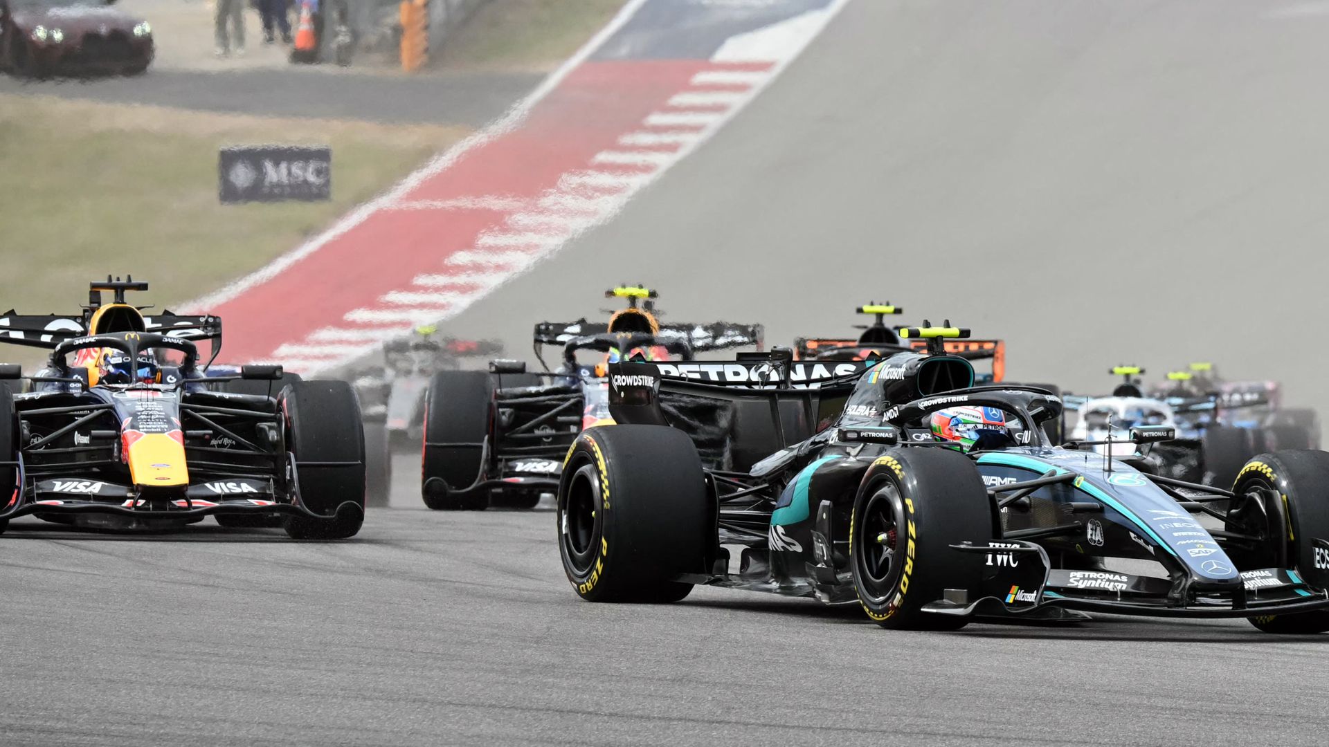 United States GP: Russell given penalty, Antonelli leading Verstappen LIVE!