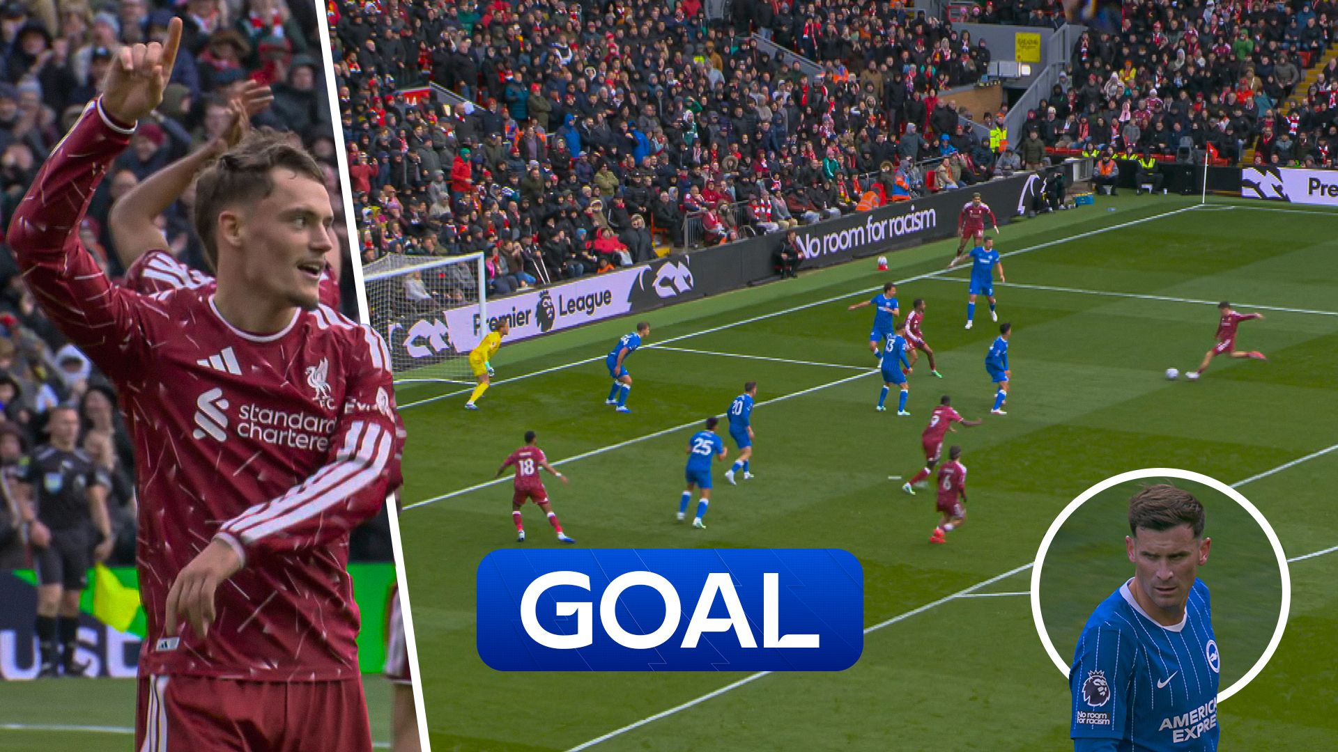 Gross OG puts Liverpool ahead against Brighton