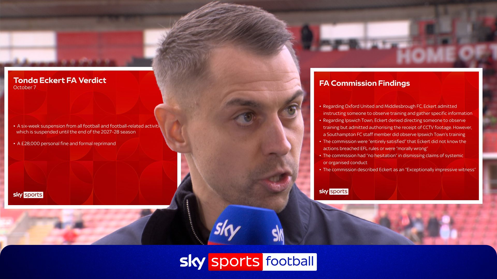 'I made a mistake' - Eckert reacts to FA spygate findings ahead of South Coast derby