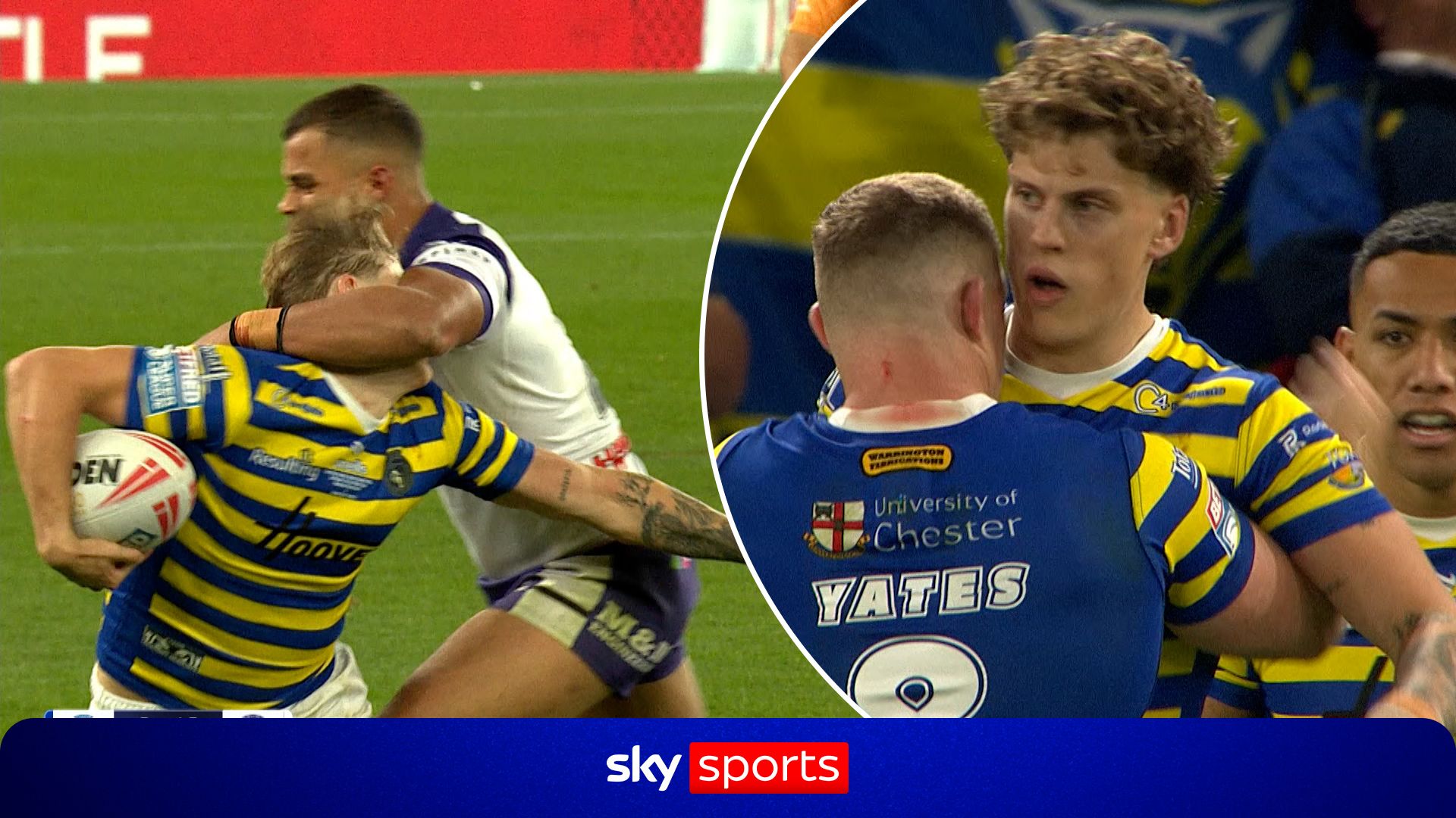 ‘Feel the belief!’ – Warrington score after Wakefield reduced to 12 for high tackle