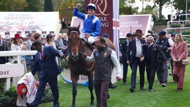 Tom Marquand and Almeraq enter the winners' enclosure