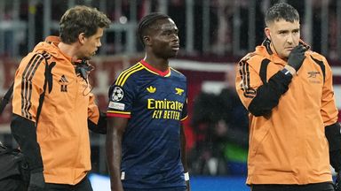 Bukayo Saka limped off early in Arsenal's Champions League meeting with Bayern Munich
