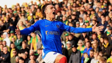 Marko Milovanovic leaps in celebration after scoring from the penalty spot against Norwich