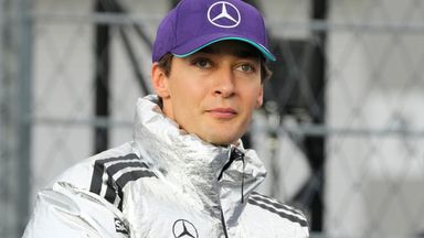 Mercedes driver George Russell (AP Photo/Vincent Thian)