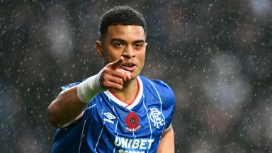 Rangers' Kevin Kelsy celebrates after opening the scoring